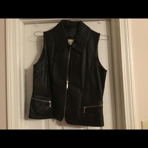 Women’s Beautiful Mardini Leather Vest, Black Sz M